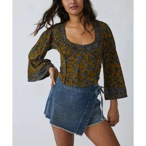 Free People On The Block Army Combo Top New Women X Small